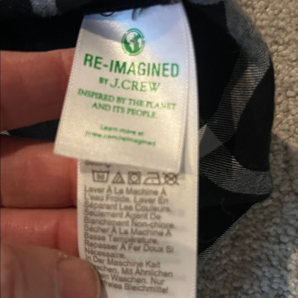 J. Crew Top Flannel Shirt Button Down Long Sleeve Cotton Black White M - Picture 6 of 9